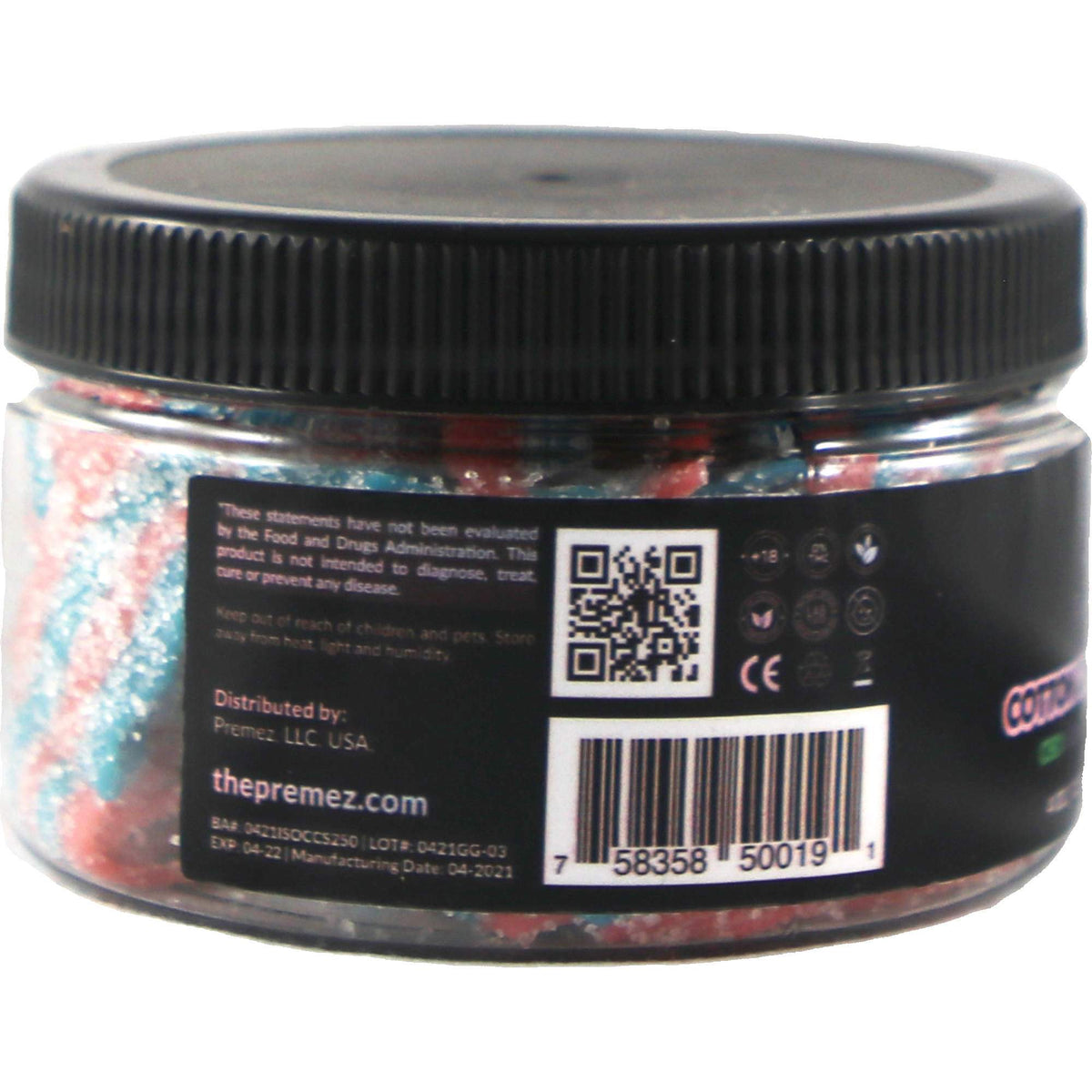 Cotton Candy Strips PremeZ CBD Gummies Jars